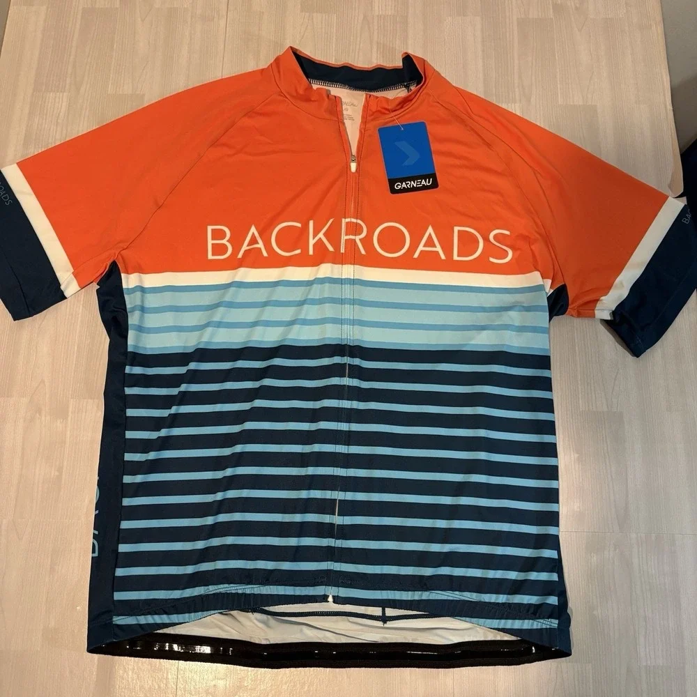 Louis Garneau Sport Fit Cycling Jersey Men's Size L Backroads Full Zip NWT!
